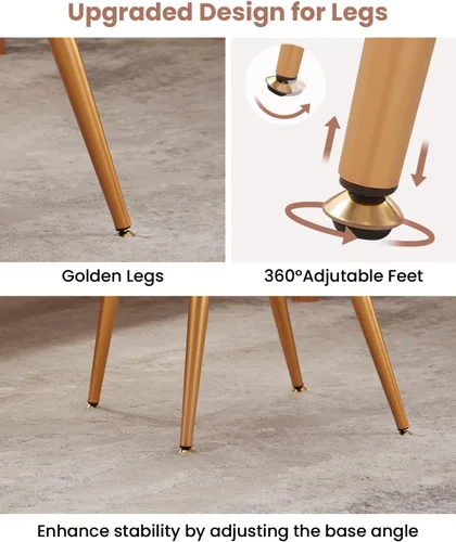 Miniatura 7 de Taburete silla de tocador pequeño con almacenamiento y respaldo plegable, 4 patas de metal con pies antideslizantes, otomana redonda con asiento