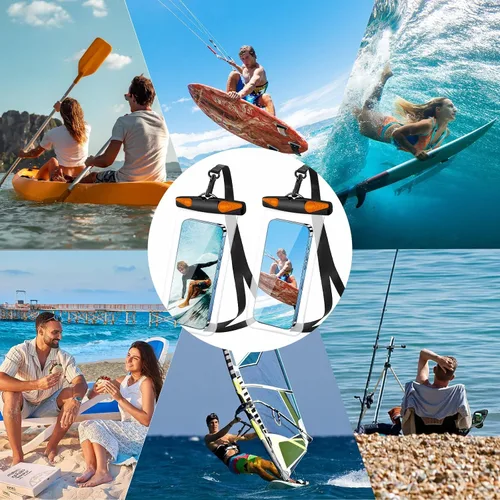 Miniatura 7 de Bolsa impermeable para teléfono, funda impermeable para teléfono con cordón para iPhone, Samsung, IPX8, bolsa seca para playa, kayak, crucero, 2