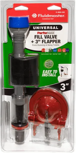 Miniatura 6 de Fluidmaster K-400H-040-T5 PerforMAX Kit de reparación de inodoro con válvula de llenado y aleta de 3 pulgadas, multicolor