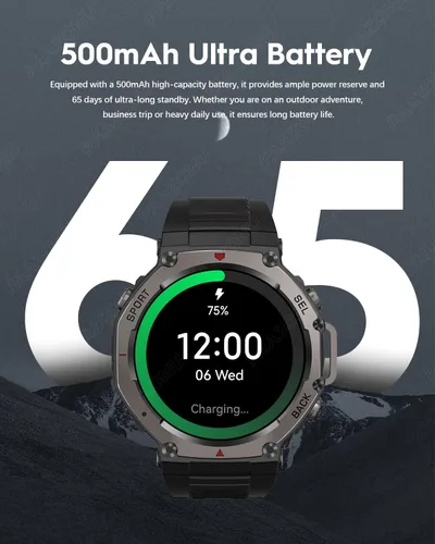 Miniatura 6 de Reloj inteligente con GPS: reloj deportivo impermeable de 164.0 ft para exteriores con pantalla AMOLED, monitor de frecuencia cardíaca, más de 170