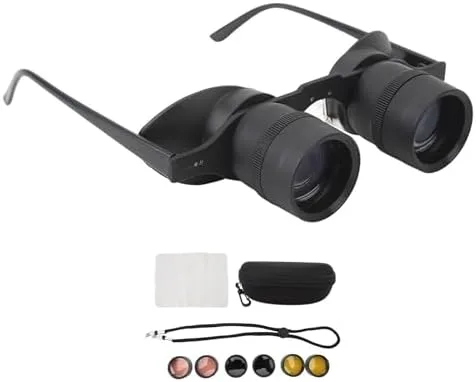 Miniatura 7 de Lentes binoculares, lente HD con zoom 3X, distancia de enfoque ajustable, para pesca, observación de aves, deportes, conciertos, teatro, ópera, TV