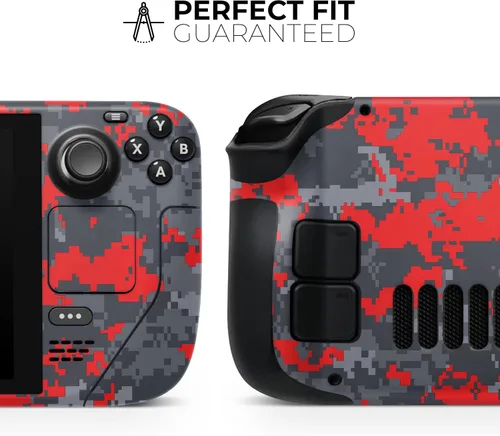 Miniatura 2 de Design Skinz - Compatible con Steam Deck - Calcomanía protectora de vinilo extraíble resistente a los arañazos - Patrón de piel de serpiente roja V3