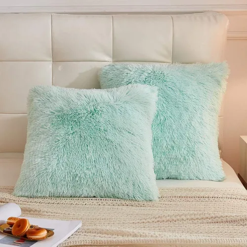 Miniatura 44 de LIFEREVO Paquete de 2 fundas de almohada de piel sintética esponjosa, fundas de almohada cuadradas de 18 x 18 pulgadas, fundas de almohada Blanco