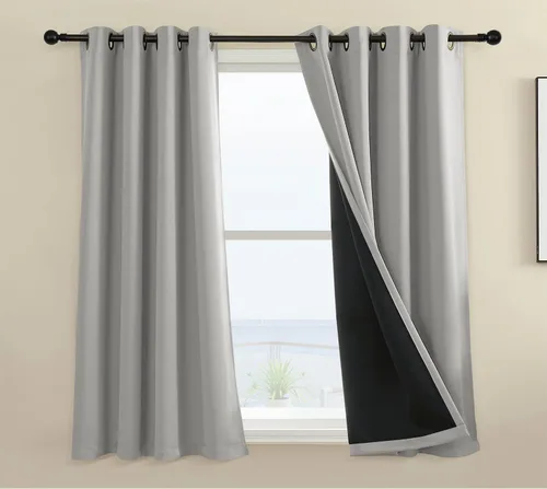 Miniatura 64 de Rutterllow - Cortinas 100% opacas, paneles de cortina con ojales, aislamiento térmico y bloqueo de luz para habitación y sala de estar