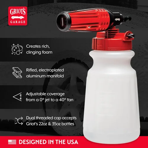Miniatura 3 de Griot's Garage Cañón de espuma con acabado brillante, para lavadoras a presión, aplica lavados de autos y limpiadores, conexión rápida, 51185
