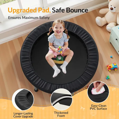 Miniatura 7 de BCAN SP1 36'' Toddler Trampoline, ASTM Certified - Kids Trampoline for Ages 1-6, Foam Handle & Safe Thickened Cover, Mini Trampolines for Kids