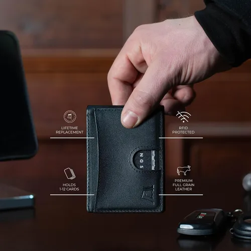 Miniatura 2 de Kings Loot Carteras de cuero genuino Kings Fold para hombre, Negro -, Cartera Rfid