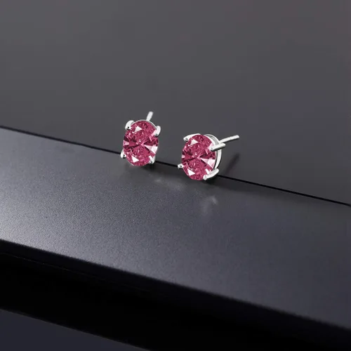Miniatura 143 de Gem Stone King Aretes de oro de 14 quilates con piedra natal ovalada de 0.315 x 0.236 in Aretes de oro para mujer