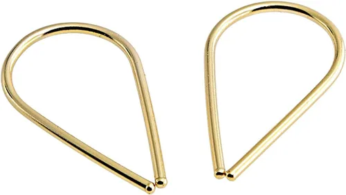 Miniatura 16 de 13mm de plata de ley 20 GA Aretes de aro invertidos colgantes de lágrima hipoalergénicos ligeros con hilo para mujer