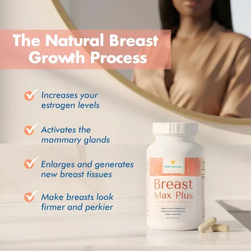 Miniatura 2 de KIMI Naturals Breast Max Plus - Píldoras de mejora de senos l Suplemento potenciador para un crecimiento rápido y busto más grande, fórmula