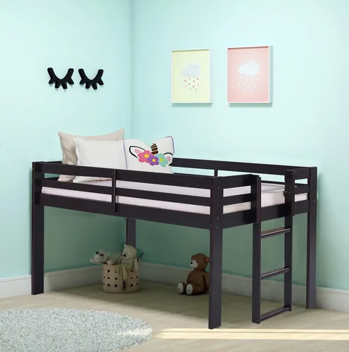 Miniatura 9 de Alaterre Furniture Jasper - Cama tipo loft junior individual, marco gris paloma y fondo de camuflaje gris