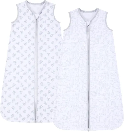DaysU Cotton Baby Sleep Sack, Baby Sleeping Bag with Two-Way Zipper, 0.5 TOG Wearable Blanket for Newborn Baby Boys and Girls
