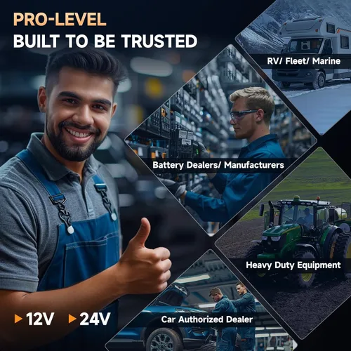 Miniatura 6 de FOXWELL BT705 Plus - Probador de batería de automóvil de 24 V y 12 V, probador de carga profesional de alternador automotriz 100-2000CCA, probador