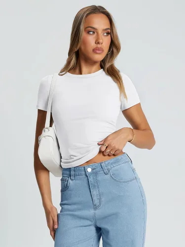 Miniatura 5 de Trendy Queen - Camisetas básicas para mujer, camisetas de verano, manga corta, ajustadas, linda ropa de entrenamiento para gimnasio