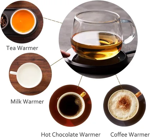 Miniatura 8 de Juego de Calentador de Tazas de Café, Calentador de Café Inteligente para Escritorio con Apagado Automático, Calentador de Tazas para Uso en Oficina