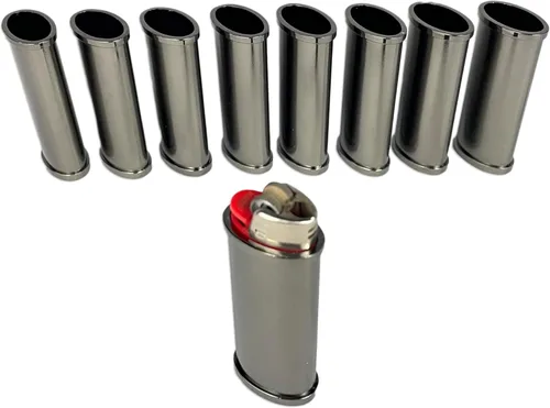 DIYLuxury - Funda para encendedor de metal cromado negro, compatible con BIC Standard J6 Lighter EZ Reach Lighter, resistente, reutilizable, paquete