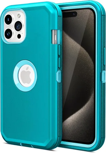Miniatura 12 de Jiunai Funda para iPhone 15 Pro Max de Servicio Pesado con Protección contra Caídas Sin Pantalla de Doble Capa Resistente a Golpes Deportiva