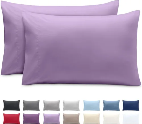 Miniatura 26 de Bare Home Juego de 2 fundas de almohada de microfibra de tamaño estándar, fundas de almohada refrescantes, doble cepillado, fácil cuidado, cierre