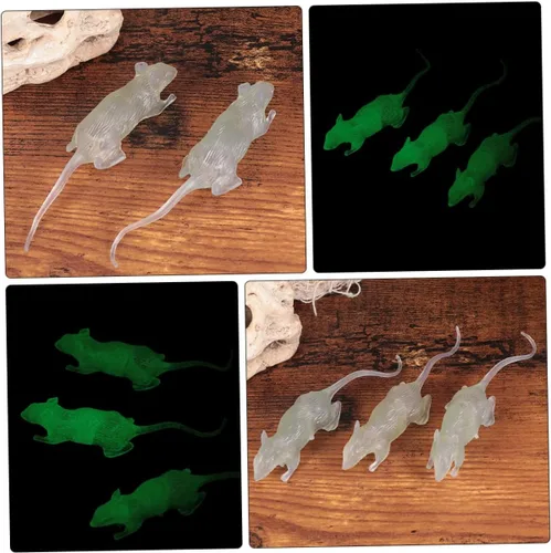 Miniatura 8 de 20Pcs Luminous Fake Mouse Halloween Prank Props Creepy Simulated Mice for Haunted House Party Decorations and Scary Trick Accessories