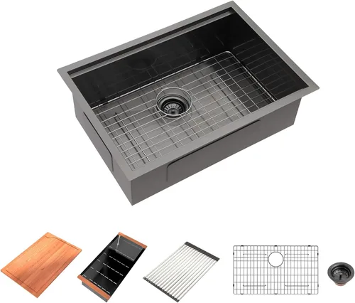 Miniatura 19 de Fregadero de Montaje Bajo de 13 Pulgadas - Beslend 13”x15”x9” Fregadero de Cocina de Acero Inoxidable de Montaje Bajo Calibre 16 Fregadero de Cocina
