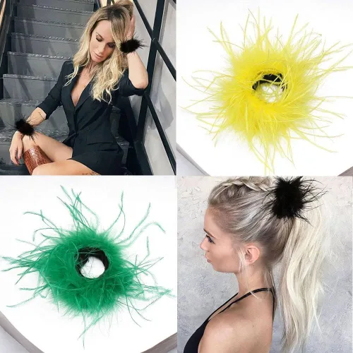 Miniatura 6 de Cooluckday 2 pulseras de plumas para mujer, diseño de círculo, palmaditas, decoración de muñeca, brazaletes