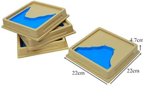Miniatura 6 de Niños Agua Tierra Cognición Terreno Enseñanza Ayudas Montessori Niños Geografía Molde Tierra y Agua Forma Bandeja Set Bebé Juguetes Educativos