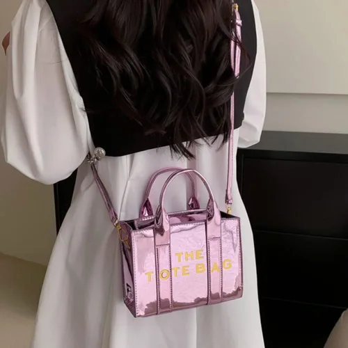 Miniatura 3 de JQWYGB The Tote Bag for Women - Lindas bolsas de mano pequeñas y brillantes de cuero cruzado
