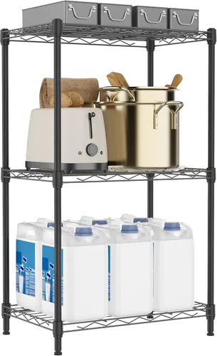 Miniatura 32 de M MZG Estantería de almacenamiento de 5 estantes, estantería de alambre de metal resistente, estantería de almacenamiento ajustable para garaje