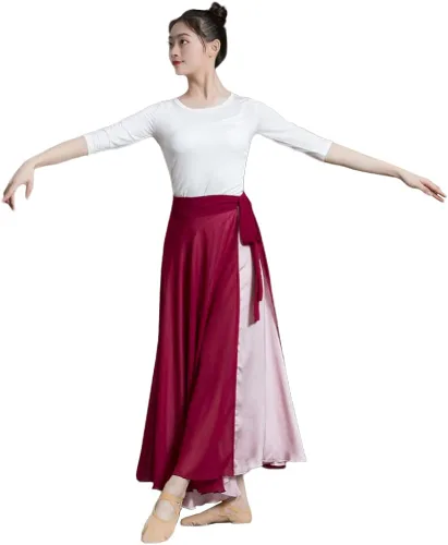 Miniatura 2 de ROYAL SMEELA Falda de baile para mujer, falda larga de ballet, falda larga fluida, falda de baile moderna contemporánea, falda de baile