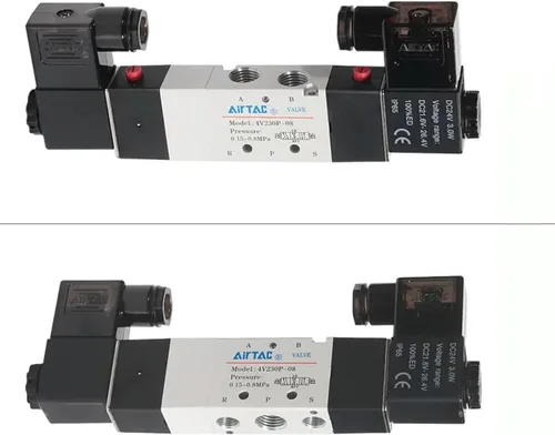 Miniatura 7 de Válvula solenoide AirTAC 4V120-06 DC12V 1/8 "PT Doble Solenoide 5/2 vías Aire Neumático Piloto interno 21-114 PSI 5 Puerto 2 Posición Tiene Función