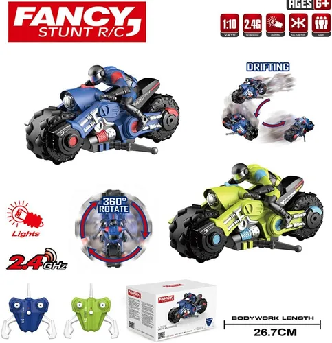 Miniatura 7 de Liberty Imports Vehículo de carreras de bicicleta de deriva con control remoto de motocicleta RC de 2.4Ghz - 1/10 R/C ciclón de alta velocidad