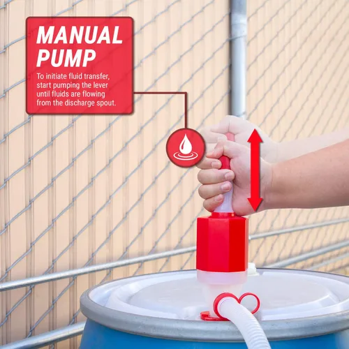 Miniatura 2 de TERAPUMP - Bomba manual de tambor de supervivencia segura para alimentos, sin BPA, de alta velocidad, para agua potable, resistente (5 GPM)