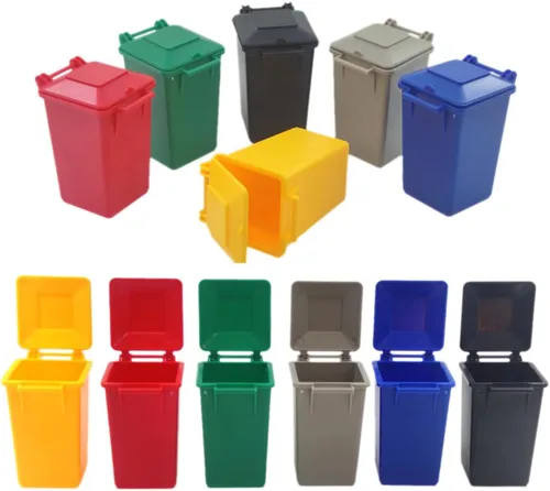 Miniatura 9 de Mini cubo de basura vehículo juguete conjunto - Niños simulan jugar reciclaje ABS camión conjunto