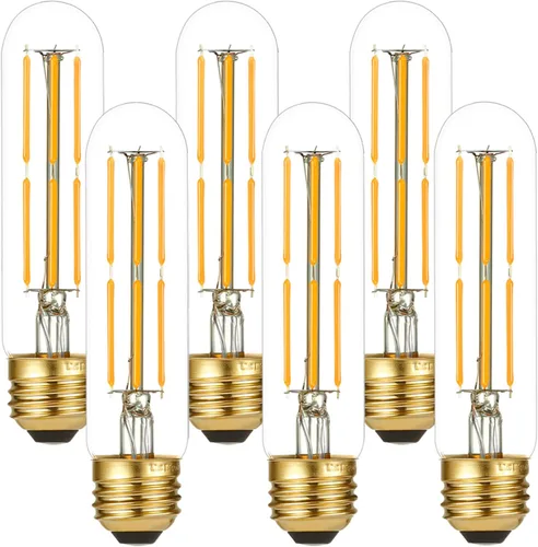 Miniatura 10 de LiteHistory Bombilla LED E26 regulable de 4 W igual a 40 W, blanco cálido, 2700 K, E26, Edison AC120V, 400 lm, tubular, T9 T10, bombilla LED