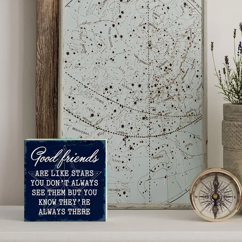 Miniatura 2 de Barnyard Designs Cartel de caja de madera, decoración motivacional de escritorio para oficina, decoraciones primitivas inspiradoras para mujeres