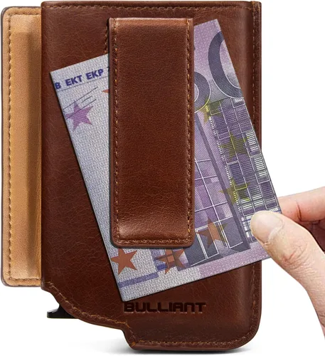 Miniatura 6 de Bigant Cartera delgada para hombre, cartera de aluminio con clip para dinero, 8 tarjetas, bloqueo RFID