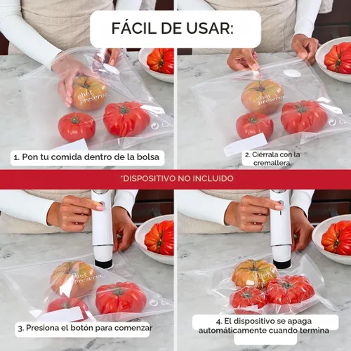 Miniatura 5 de Chef Preserve Bolsas reutilizables selladoras al vacío para alimentos, 30 bolsas grandes sin BPA (12 x 13 pulgadas), congelador, microondas