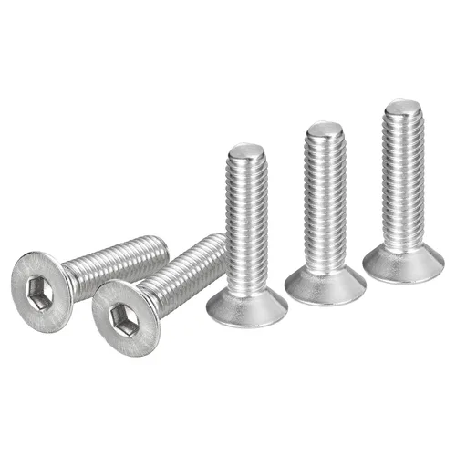 Miniatura 15 de DTGN Tornillos de cabeza plana M3-0.020 x 1.378 in, paquete de 50 tornillos de cabeza plana de acero inoxidable 304, rosca completa, pernos