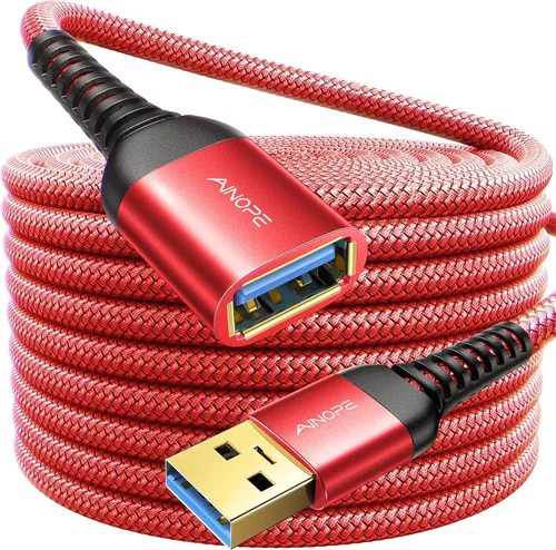 AINOPE Cable de extensión USB, extensor USB, cable de extensión USB 3.0, cable macho a hembra, cable de alta transferencia de datos, compatible con