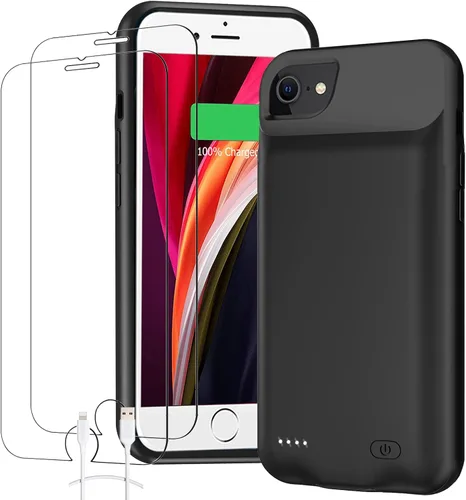 Funda de batería para iPhone 6/6s/7/8/SE 2/3ª generación, cargador portátil de 10000 mAh, batería recargable, funda de carga compatible con iPhone