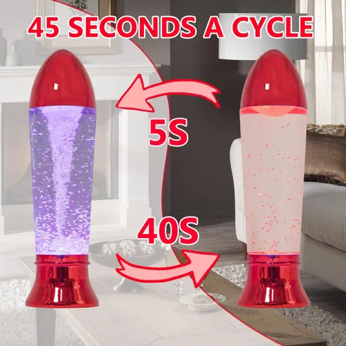 Miniatura 4 de YAKii - Lámpara de tornado LED que cambia de color, 10.5", juguete de ciencia que genera un tornado, funciona con pilas o un cable USB. Rojo