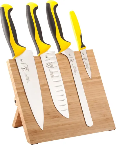 Miniatura 30 de Mercer Culinary Millennia Colors - Juego de 5 tableros magnéticos con asas amarillas, acacia