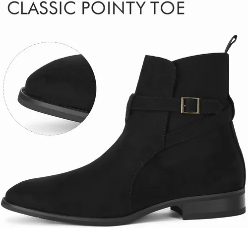Miniatura 2 de Botas Chelsea para hombre, zapatos de vestir con correa de hebilla, botines cómodos para caminar
