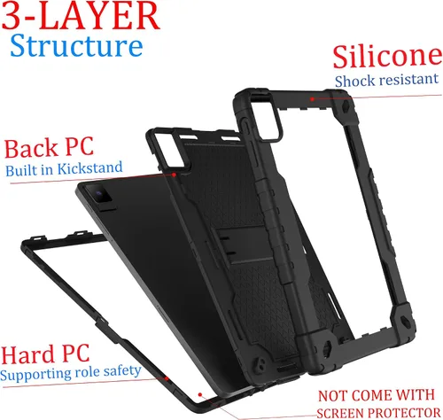 Miniatura 8 de Mignova - Funda para tablet TCL Tab Pro 5G, soporte giratorio integrado, correa de hombro, correa de mano, híbrida a prueba de golpes, para niños