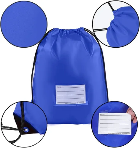 Miniatura 9 de CODOBON Paquete de 20 bolsas con cordón, mochila de cuerda de dibujo a granel, bolsa de bricolaje para gimnasio, deportes, bolsa para mujeres