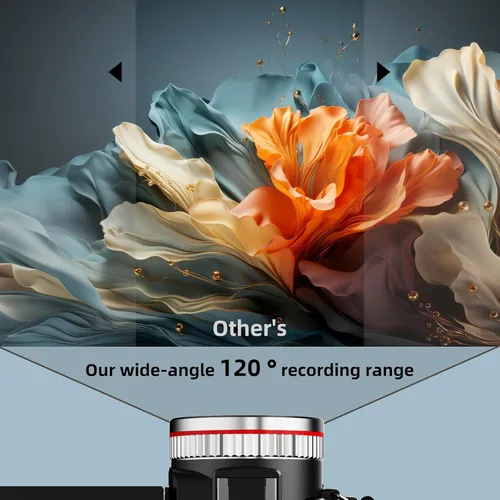 Miniatura 2 de Videocámara de video 4K, cámara de vlogging UHD de 64MP para YouTube TikTok, lente dual de 120° gran angular, pantalla IPS de 3.0 pulgadas, zoom