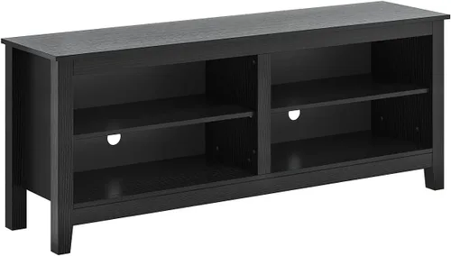 Miniatura 6 de Panana Soporte para TV, soporte clásico de TV de 4 compartimentos para TV de 60 pulgadas, centro de entretenimiento, soporte de televisión Negro
