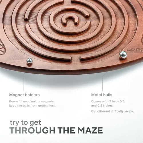 Miniatura 5 de Tabla de Equilibrio Bodo Maze - Tabla de Oscilación de Madera para Niños, Pequeños, Adolescentes y Adultos para Entrenamiento de Ejercicio