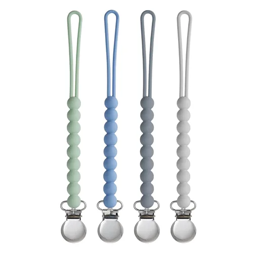 Miniatura 6 de Clip para chupete para niños y niñas, paquete de 4 soportes para chupete de chupete, para regalo de ducha, cumpleaños (beige, beige, azul, salvia)