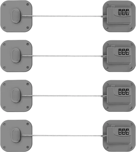 Miniatura 12 de Cerradura de refrigerador, cerradura de nevera resistente, cerradura de combinación para armarios de refrigerador, cajones, seguridad, fácil